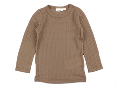 Lil Atelier beaver fur top pointelle merinould